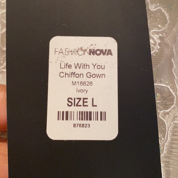 Fashion Nova White Chiffon Gown - Picture 6 of 6